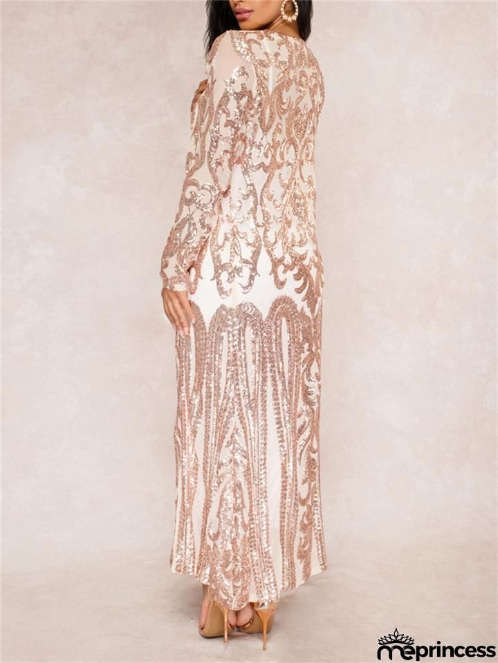 Vintage Style Sequined Gatsby Robe Dress