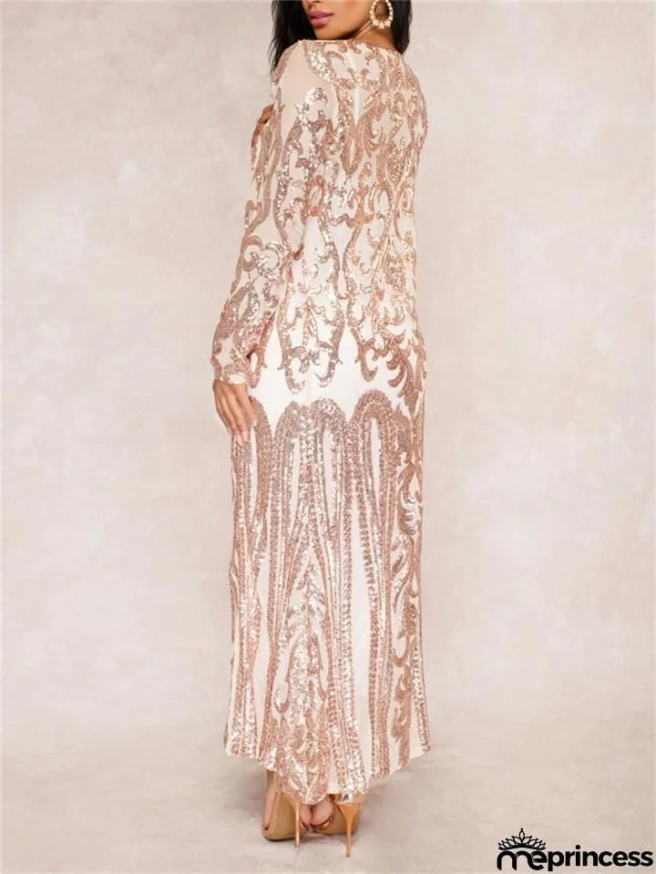 Vintage Style Sequined Gatsby Robe Dress