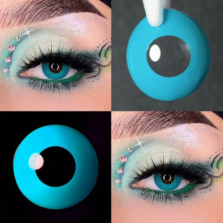 Wholesale Circle Block Blue Green crazy colored eye contacts