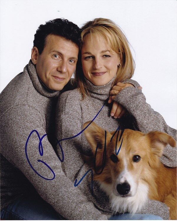 PAUL REISER and HELEN HUNT signed MAD ABOUT YOU PAUL & JAMIE w/ MURRAY Photo Poster painting