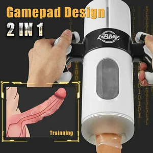 Clare Gamepad 9 Thrusting & Vibrating 2 In 1 Handheld Masturbation Cup