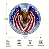 6PCS pygargue &agrave; t&ecirc;te blanche sur drapeau - Plaques rondes en m&eacute;tal(30*30cm)