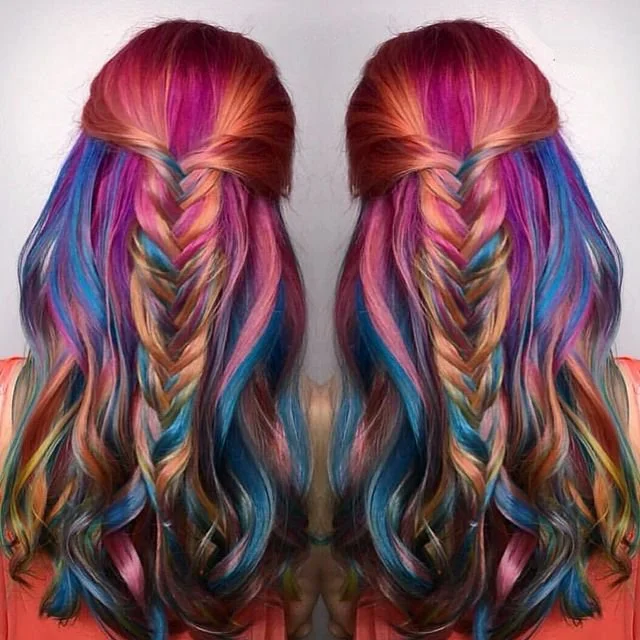 ELCNEPAL® | (😍FLASH SALE) RAINBOW0031 PURPLE MIXED BLUE COLORSHAIR WIG 100% High-Density HAIR ELCNEPAL