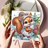 (US Only)6PCS DIY Xmas Diamond Art Greeting Cards Congratulations Cards & Gifts (Squirrel