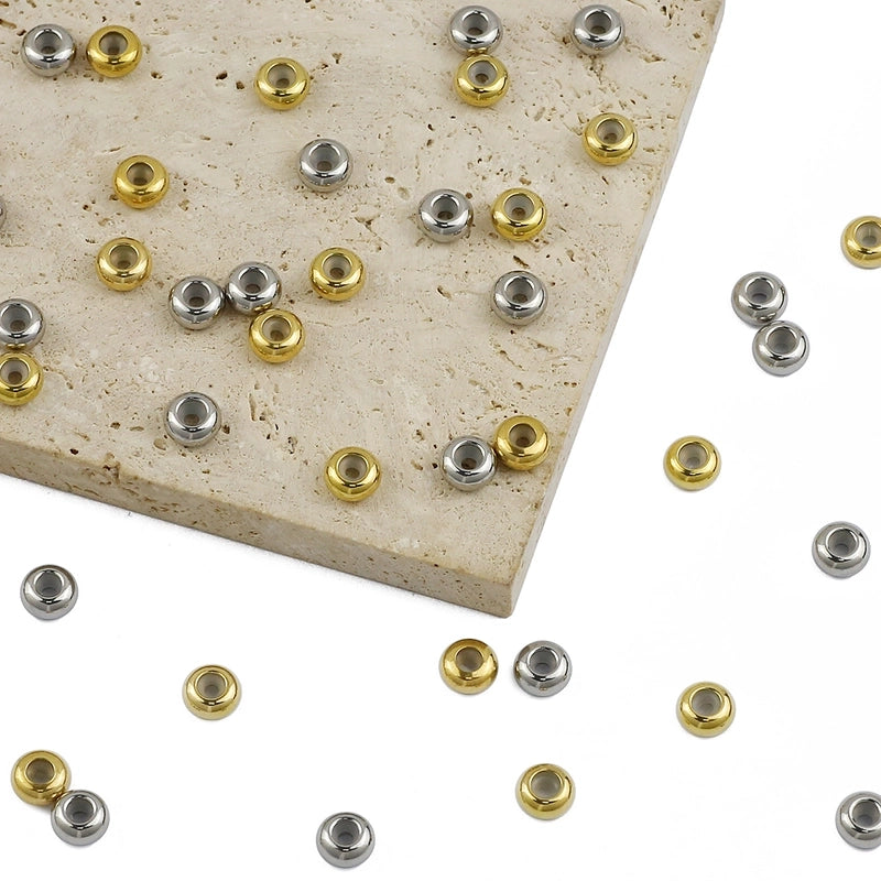 10 PCS/Package Diameter 10mm Diameter 6 Mm Diameter 8mm 304 Stainless Steel Solid Color Polished Beads Spacer Bars Jewelry Accessories