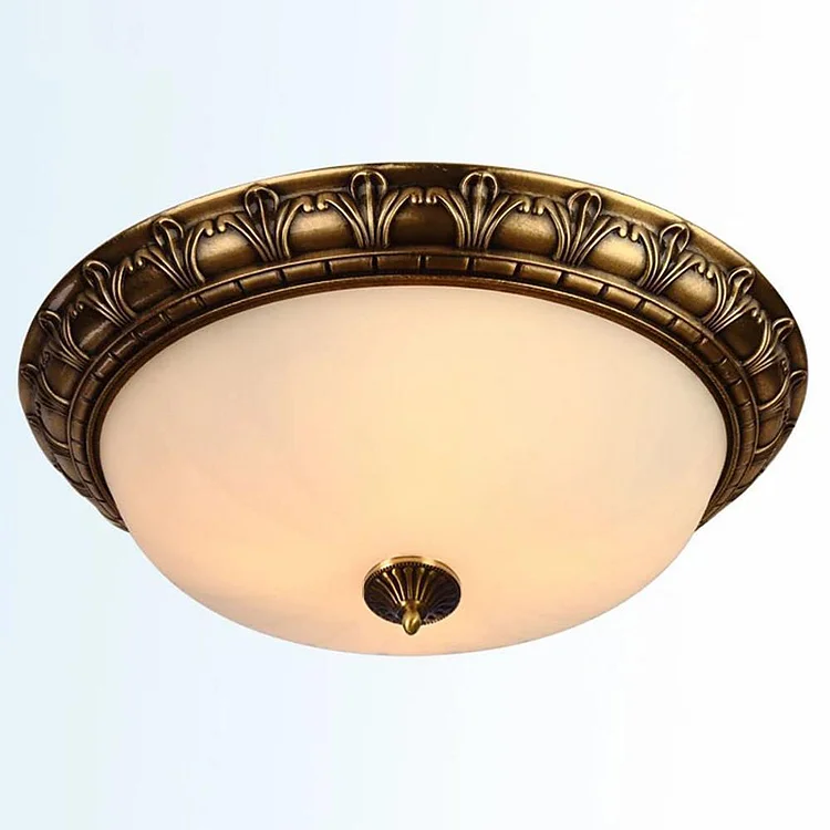 Retro Flush Mount Ceiling Light Metal Glass Traditional LED Light - Appledas