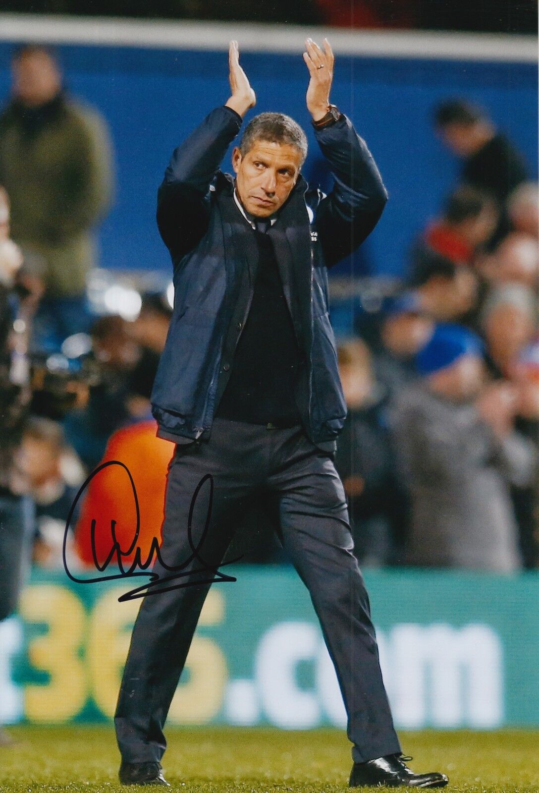 BRIGHTON & HOVE ALBION HAND SIGNED CHRIS HUGHTON 12X8 Photo Poster painting.