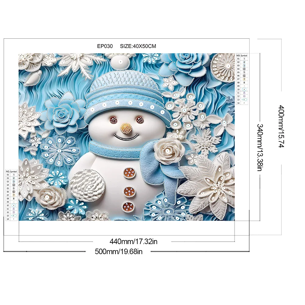 Diamond Painting - Partial Special Shaped Drill - Snowman(Canvas|50*40cm)