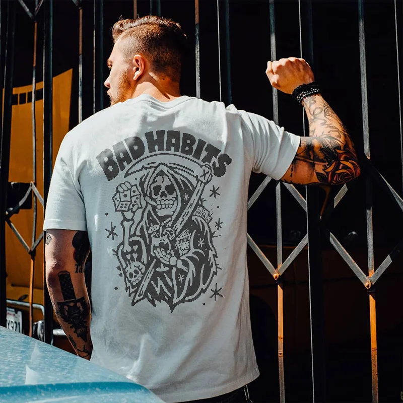 UPRANDY Bad Habits Printed Men's T-shirt -  UPRANDY
