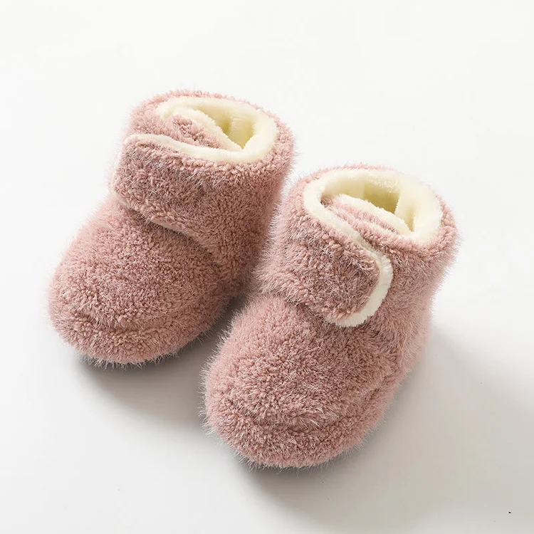 Baby Fleece Solid Color Warm Floor Pre-walker Shoes