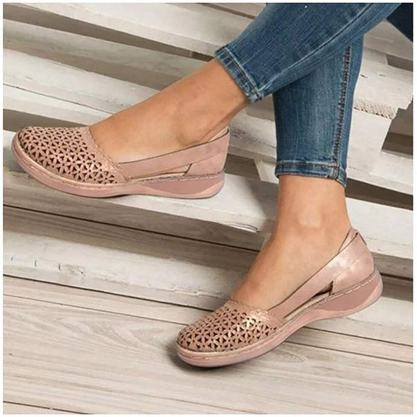 Wedges Orthopedic Hollow Out PU Summer Vintage Sandals - vzzhome