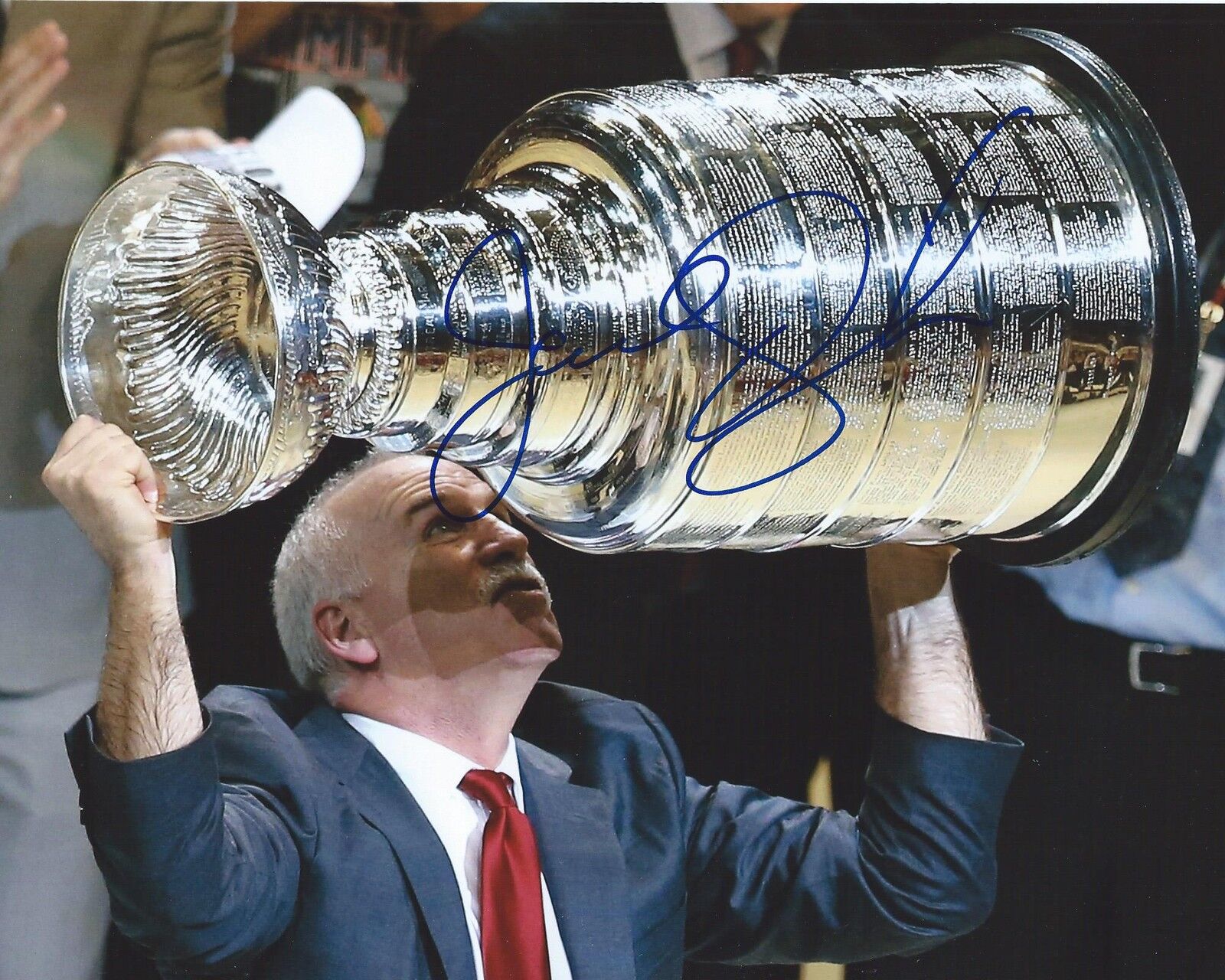 Joel Quenneville Signed 8x10 Photo Poster painting Stanley Cup Chicago Blackhawks Autographed B