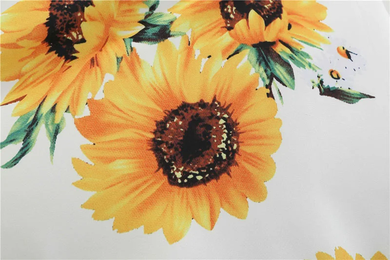 Churchf Sexy Spaghetti Strap Swing Vintage Rockabilly Dresses Floral Summer Beach Dress Women  White Boho Sunflower Midi Dresses-Outfit Ideas