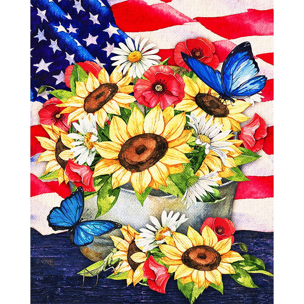 

Sunflower Flag - Square Drill Diamond Painting - 40*50CM, Square diamond 40*50cm, 501 Original