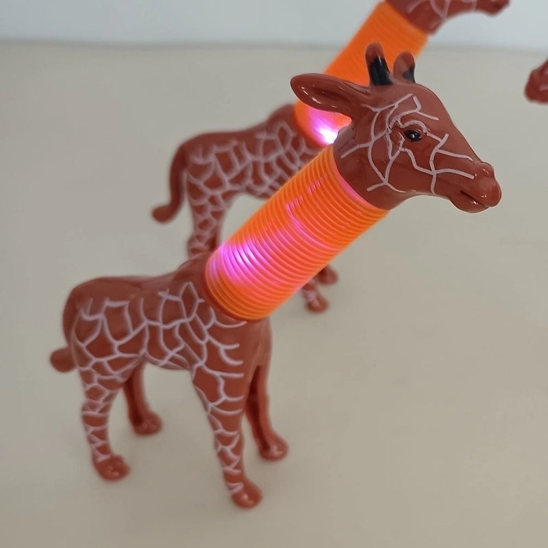 Fashion Light-emitting Extension Tube Giraffe Dog Shark Dolphin Pressure Reduction Toy 1 Piece