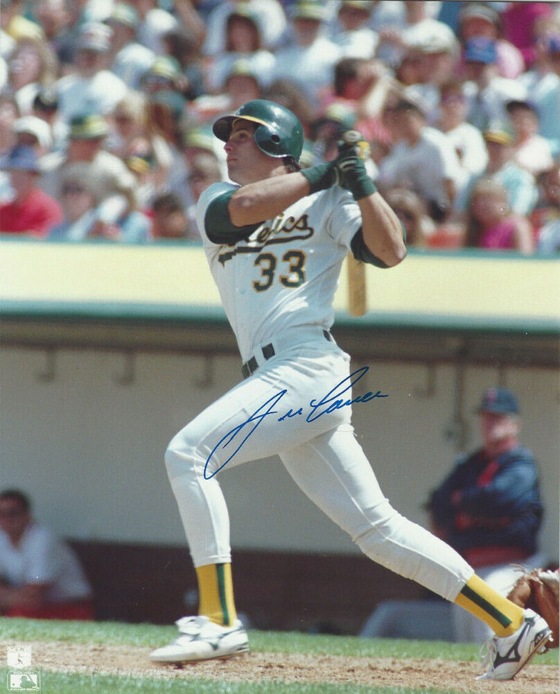 Oakland A's Jose Canseco  autographed 8x10 action   Photo Poster painting