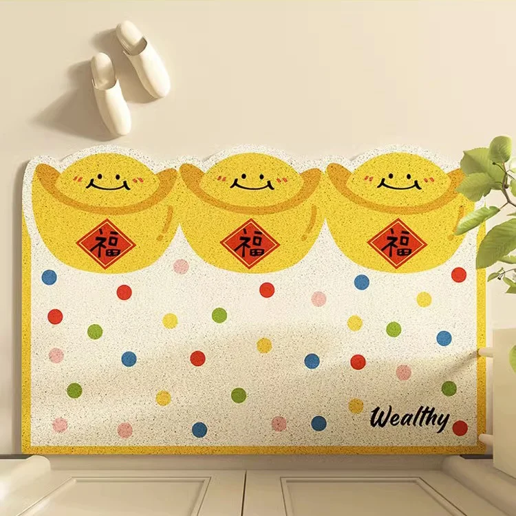 Athvotar Athvotar Silk Circle Porch Door Floor Mat Dust Removal Resistant Dirty Foot Mat Anti-Slip Carpet Household Door Mat