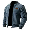 Men's Vintage Suede Stand Collar Jacket Baseball Collar Thin Jacket by Inlyline