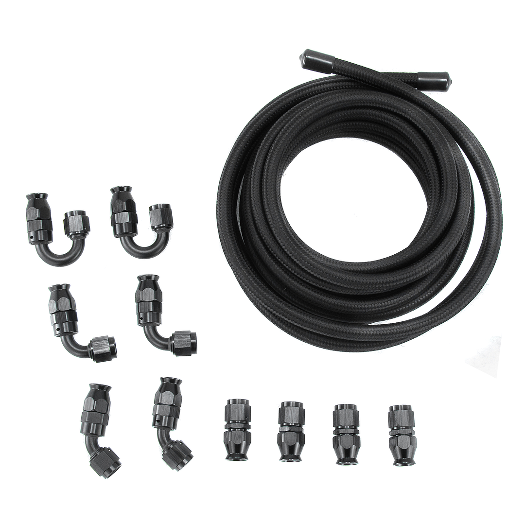 Alloyworks 6AN 16FT PTFE Fuel Line Kit 6AN Fuel Hose Fitting Adapter For E85 Hose