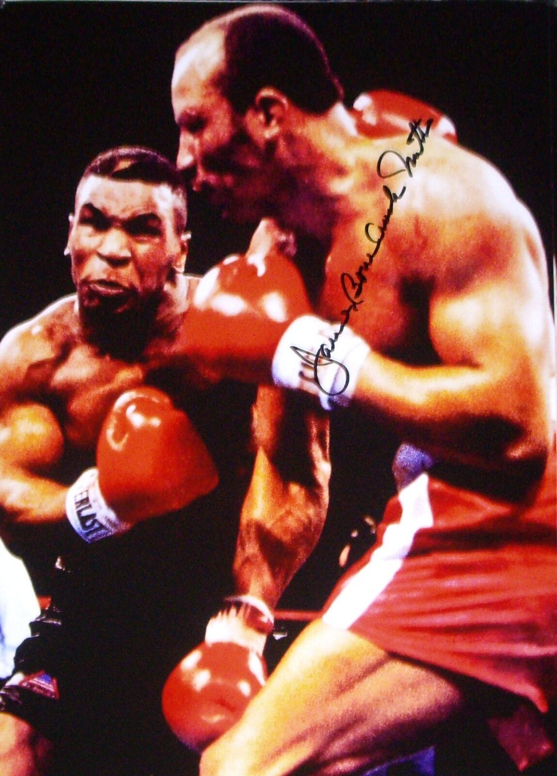 JAMES BONECRUSHER SMITH WORLD CHAMPION SIGNED TYSON BOXING Photo Poster painting COA & PROOF