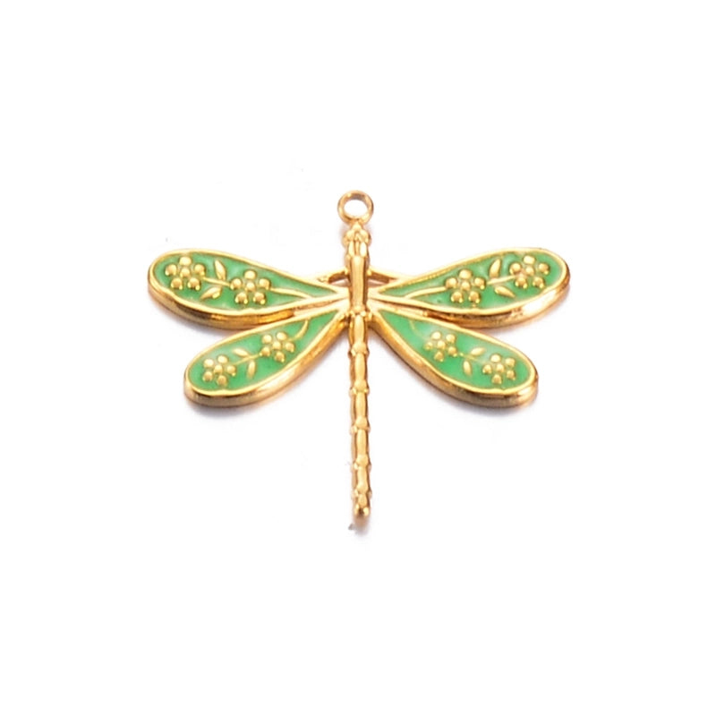 3 PCS/Package 24*27mm 304 Stainless Steel Dragonfly Butterfly Pendant Jewelry Accessories