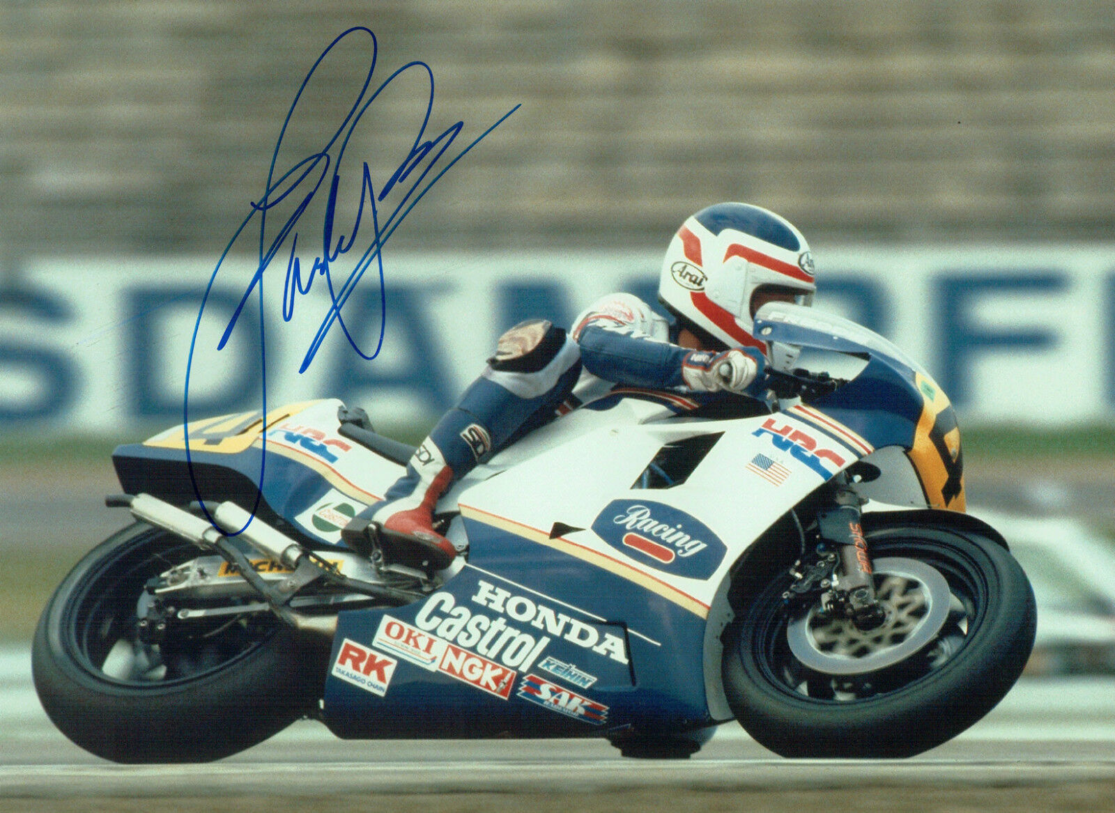 Fast Freddie SPENCER Autograph SIGNED Photo Poster painting 16x12 HONDA Rider AFTAL COA