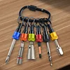 6pcs/Set 1/4 Inch Hex Shank Screwdriver Bits Holder Keychain Portable Hand Tool