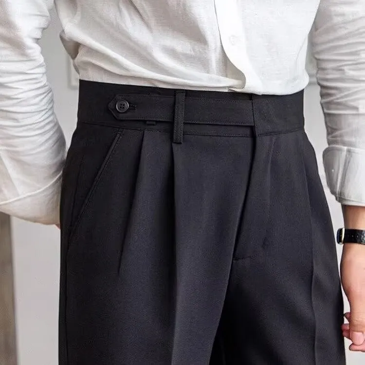 Straight Leg Pants for Men Office to Casual with Pocket Design