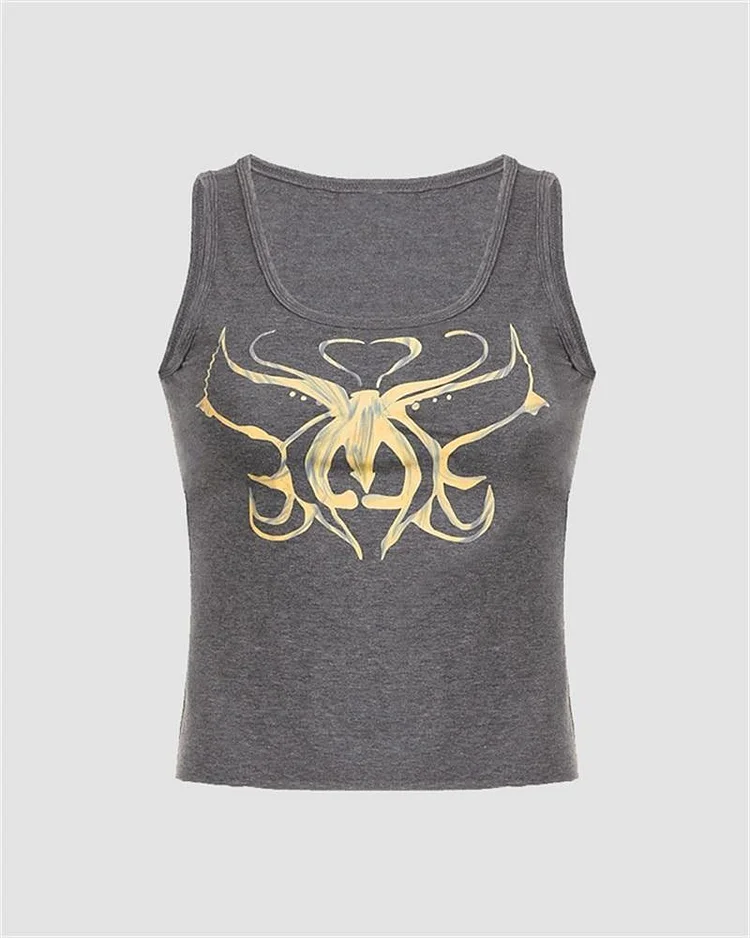 Burnt Butterfly Graphic Tank Top