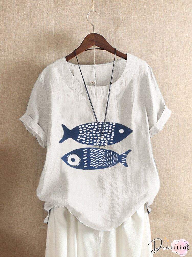 White Short Sleeve Linen Shirts & Tops Linen