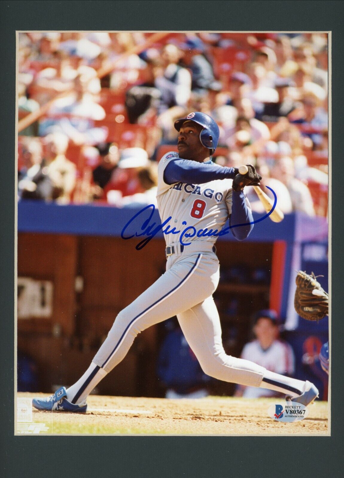 Andre Dawson Chicago Cubs Signed Autographed 8x10 Glossy Photo Poster painting Matted Beckett