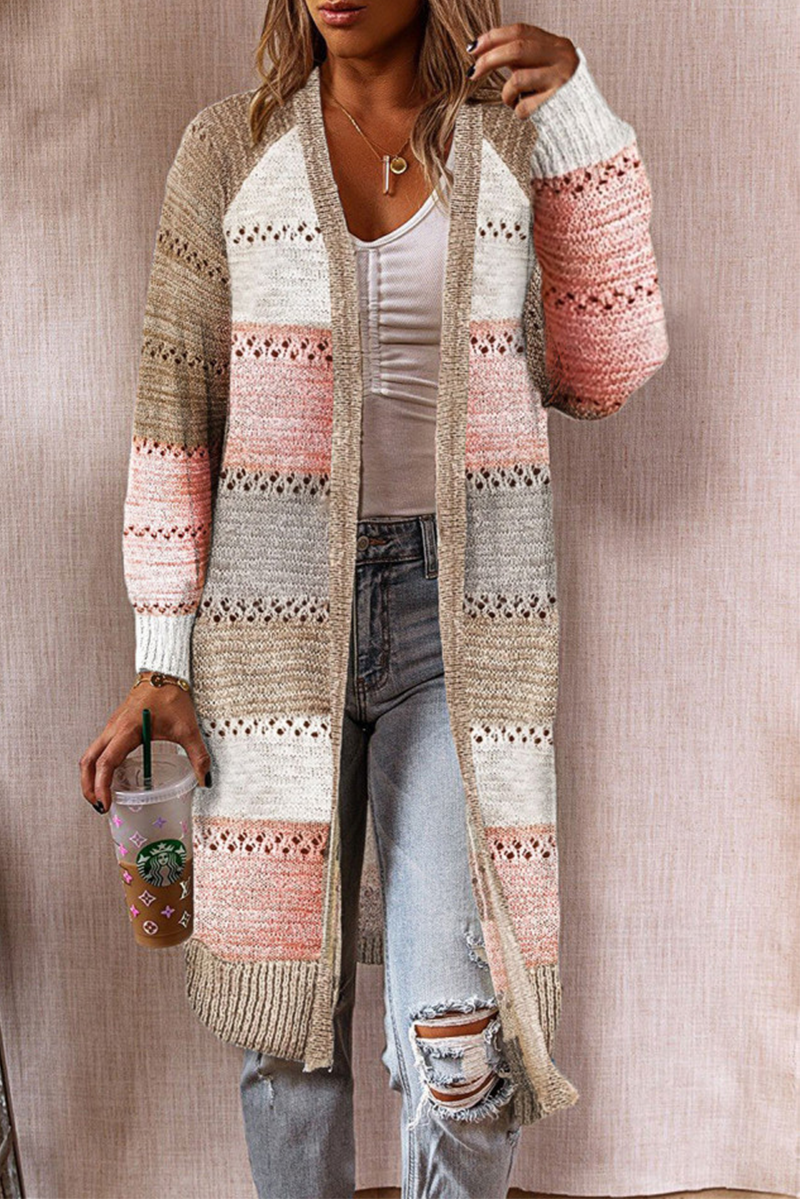Casual Solid Patchwork Cardigan Collar Tops(3 colors)