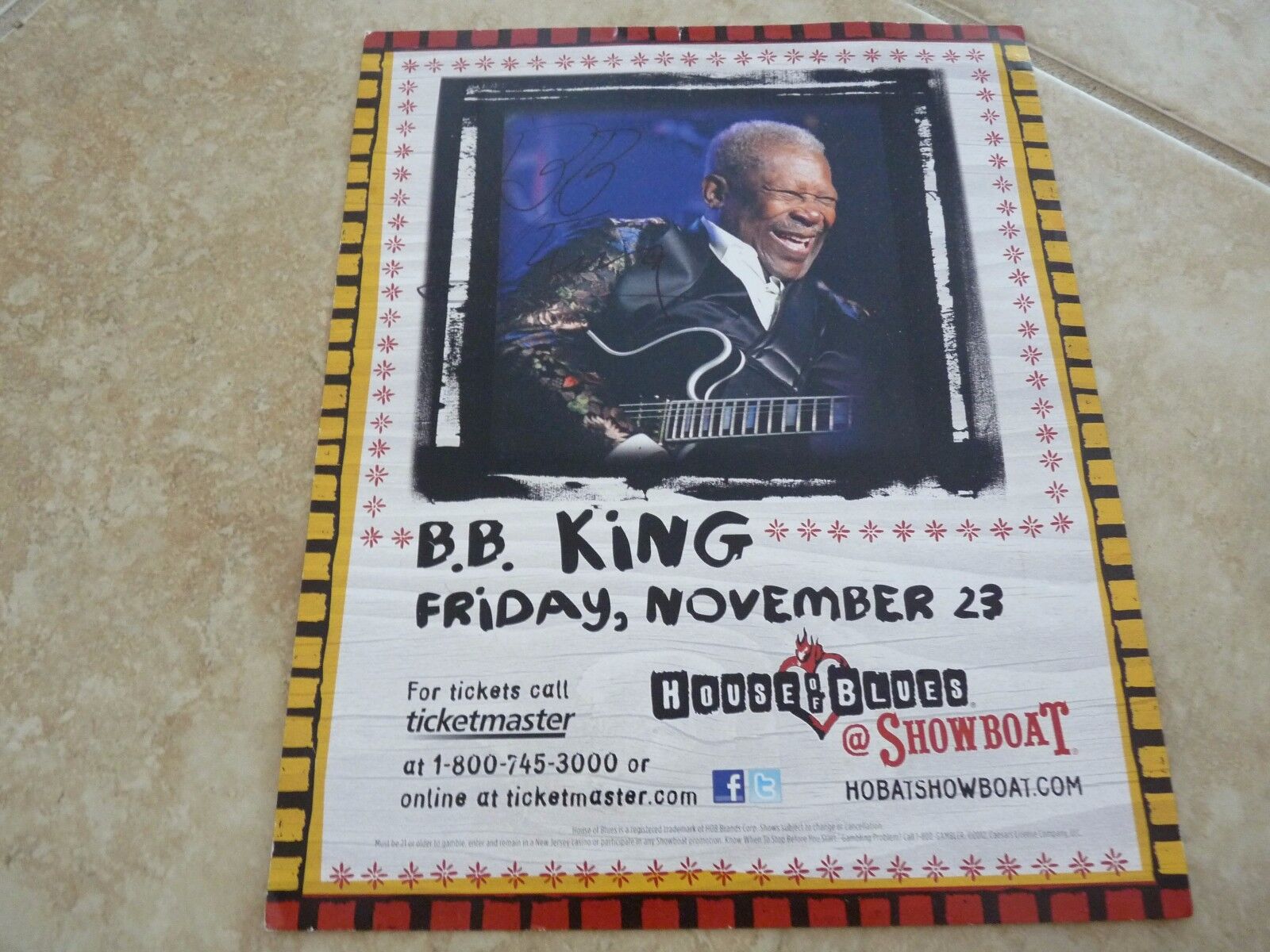 BB King Blues Signed Autographed 8x10 Live Concert Photo Poster painting Flyer PSA Guaranteed #3