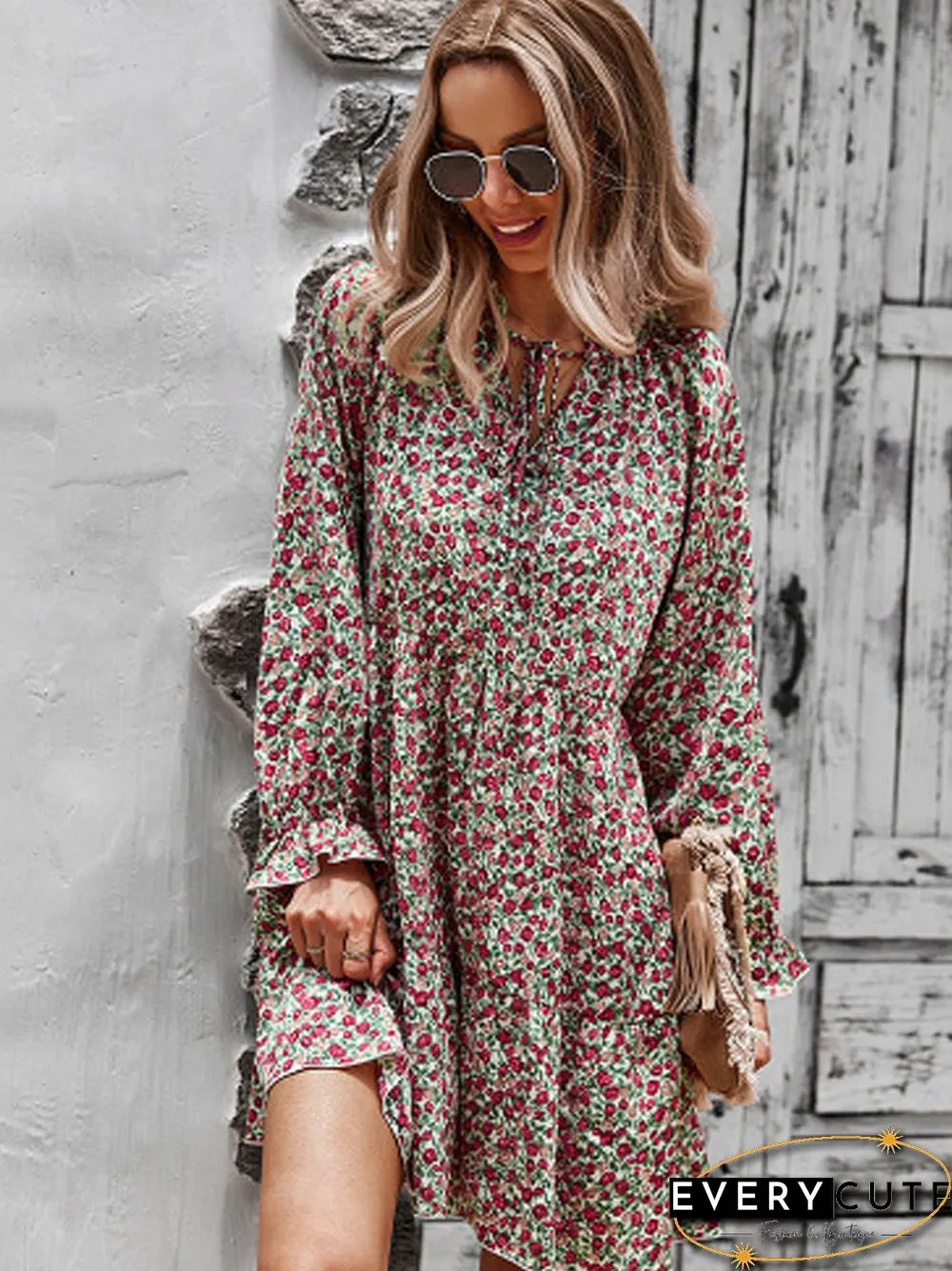 Printed Holiday Style Jumpsuit