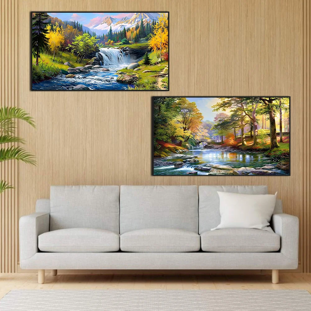2pcs Diamond Painting - Full Round Drill - Landscape(Canvas|70*40cm)