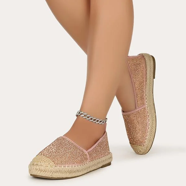 Cape Robbin Rhinestone Embellished Slip On Espadrille Flats