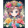 >SALE<5D DIY Full Round Drill Diamond Painting Flower and Girl Kit Home Decor 50x60cm