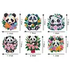 6Pcs Acrylic Flower Panda Diamond Art Refrigerator Magnets Sticker for Beginners