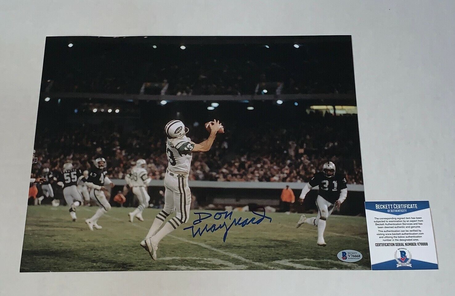 Don Maynard signed New York Jets 11x14 Photo Poster painting autographed BAS Beckett