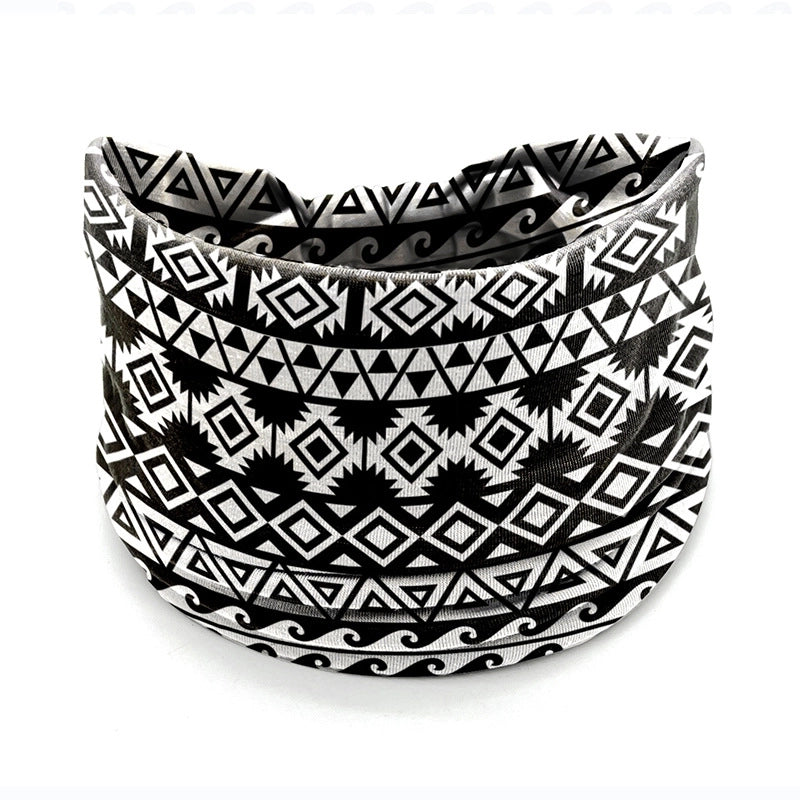 Women’s Hair Band African Print Pattern Wide Edge Elastic Knot Sports Yoga Headband Women’s Headwear Hair Accessories