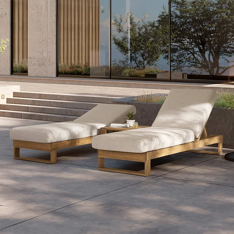 Rio Outdoor Teak Chaise Lounge