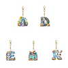 (US Local)PET Double Sided Special Shaped Easter Alphabet DIY Diamond Painting Keychain