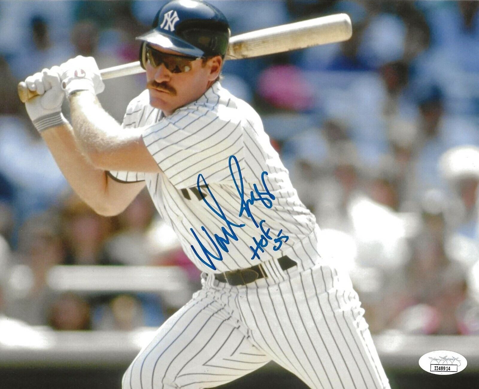 Wade Boggs signed New York Yankees 8x10 Photo Poster painting HOF Inscription autographed JSA