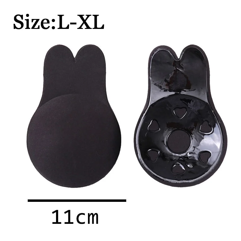 9CM-13CM Plus Size Rabbit Nipple Cover Breast Petals Intimates Accessories Push Up Invisible Bra Reusable Breast Stickers 1Pair