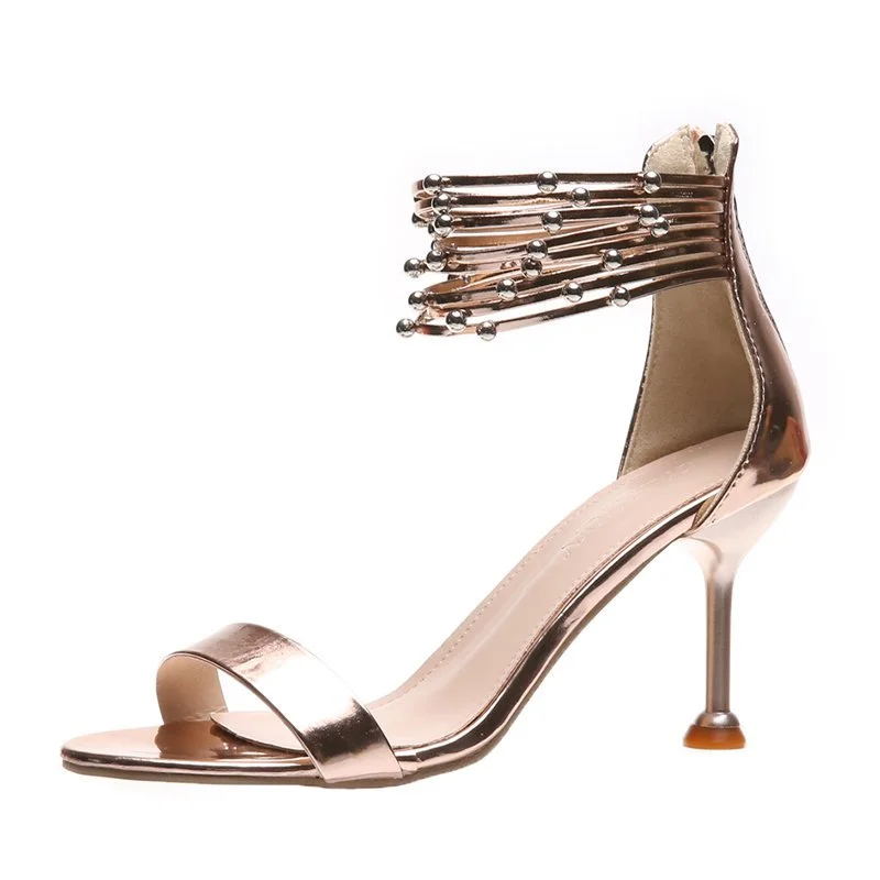 High-heeled shoes 2021 summer new fine-heeled open-toe high-heeled sandals female fashion wild word with Roman sandals