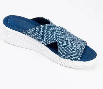 Summer Women's Comfortable Cross Sandals and Slippers, Women's Platform Flat Sandals, Foot Orthopedic Correction Casual Sandals