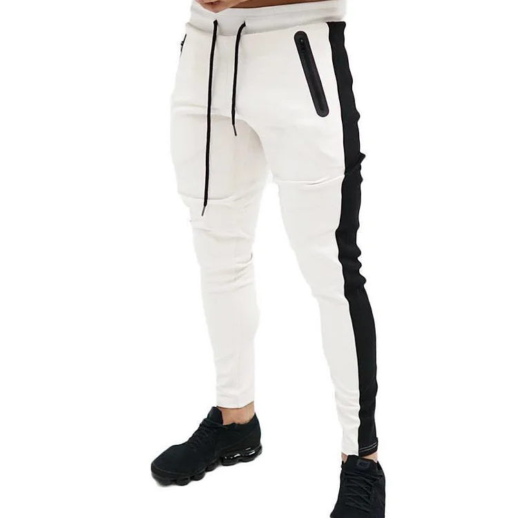 Men's Casual Sports Contrast Color Elastic Waist Slim Fit Pants