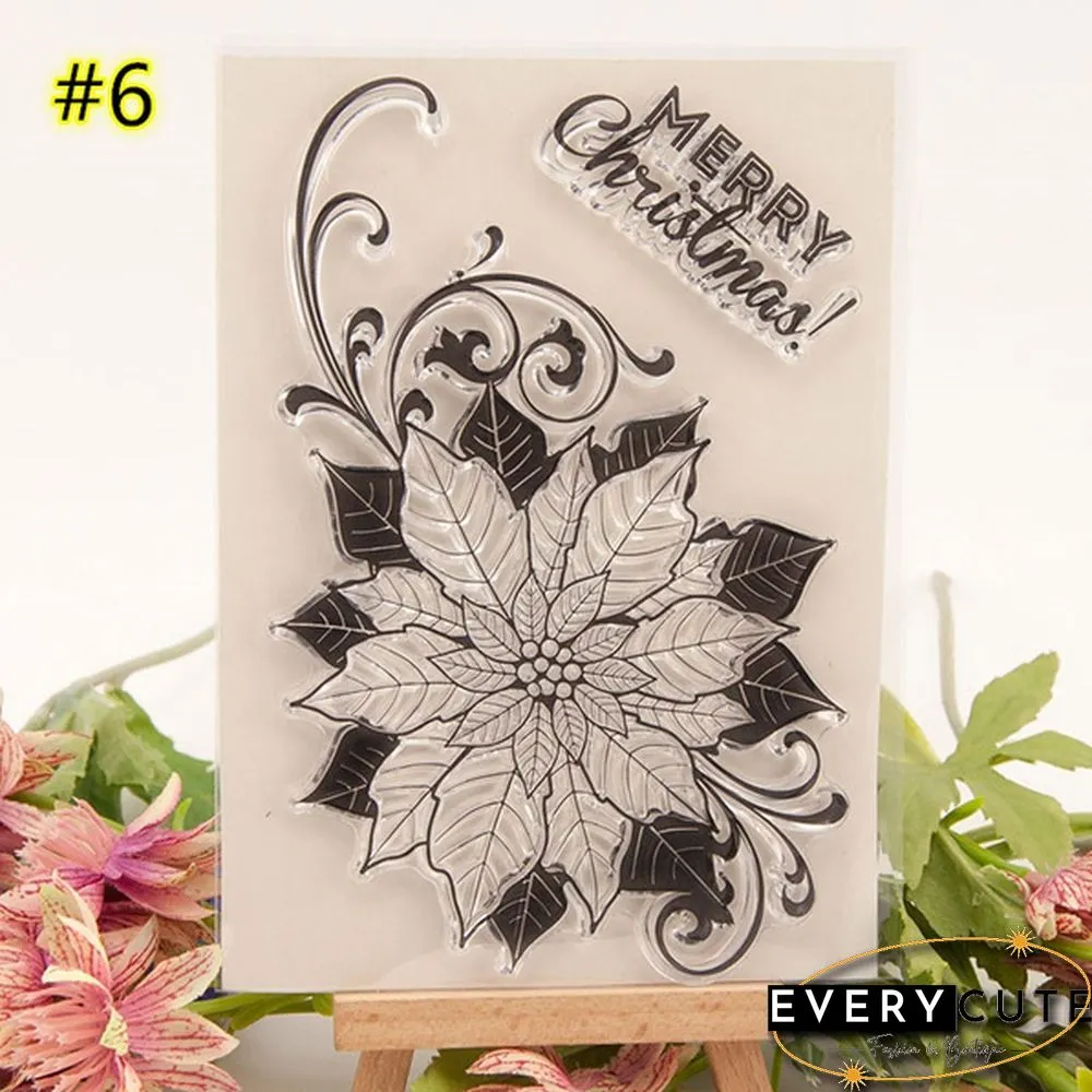 Santa Claus Merry Christmas Transparent Clear Stamps for Scrapbooking DIY Silicone Seals
