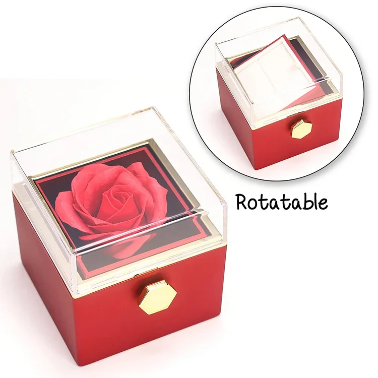 Rotatable Jewelry Box Enchanted Rose Jewelry Gift Package