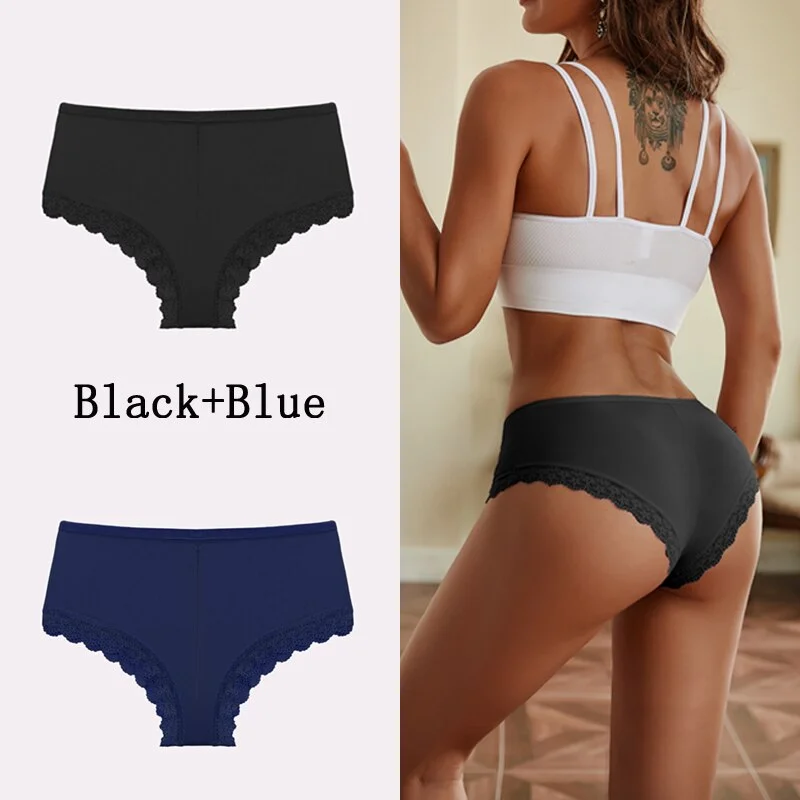 Billionm Women Panties Sexy Lace Briefs Solid Seamless Underwear Female Comfortable Intimate Lingerie Floral Underpants M-2XL